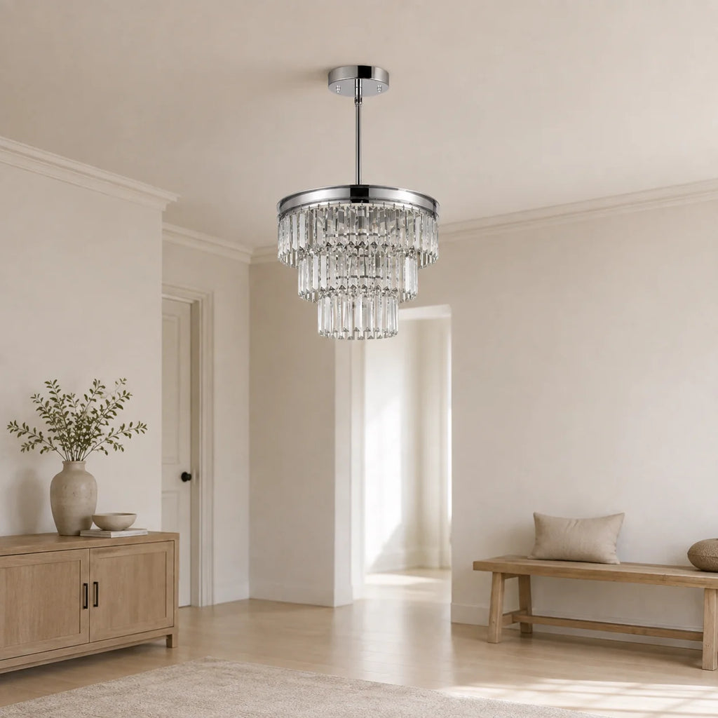 Weiss 5 Light 18in Chrome Down Chandelier