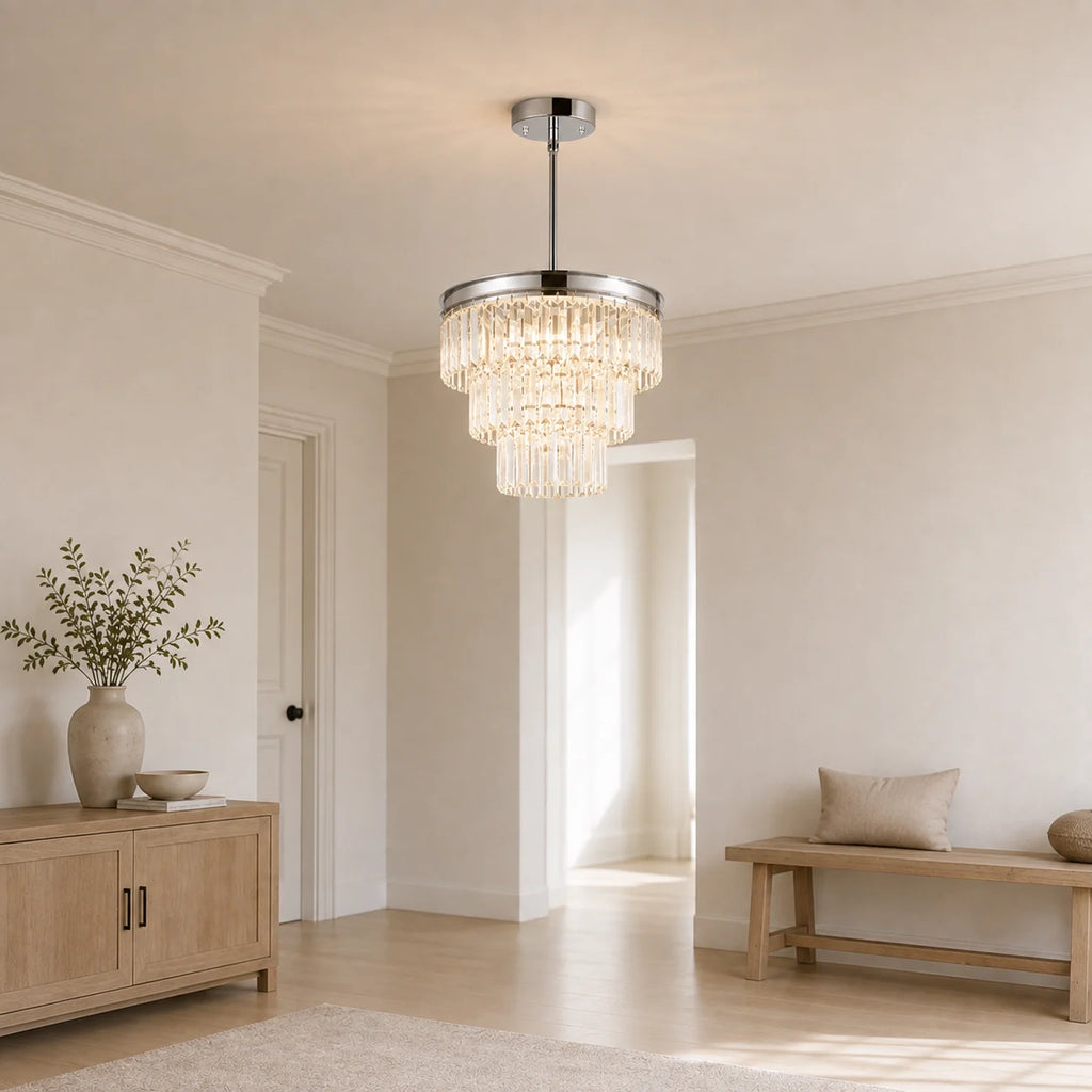 Weiss 5 Light 18in Chrome Down Chandelier