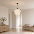 Weiss 5 Light 18in Chrome Down Chandelier