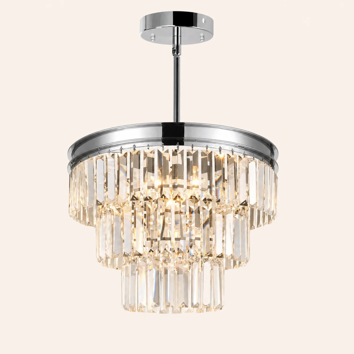 Weiss 5 Light 18in Chrome Down Chandelier