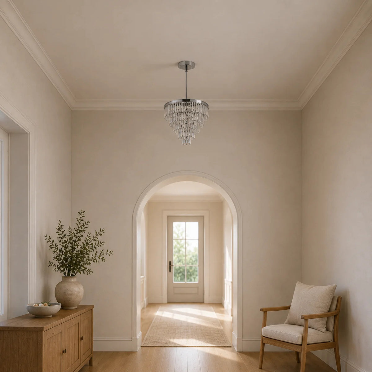 Weiss 12 Light Chrome Down Chandelier