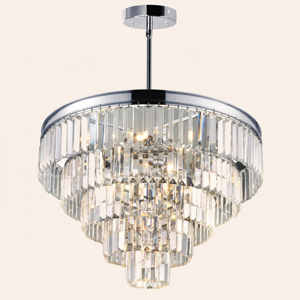 Weiss 12 Light Chrome Down Chandelier