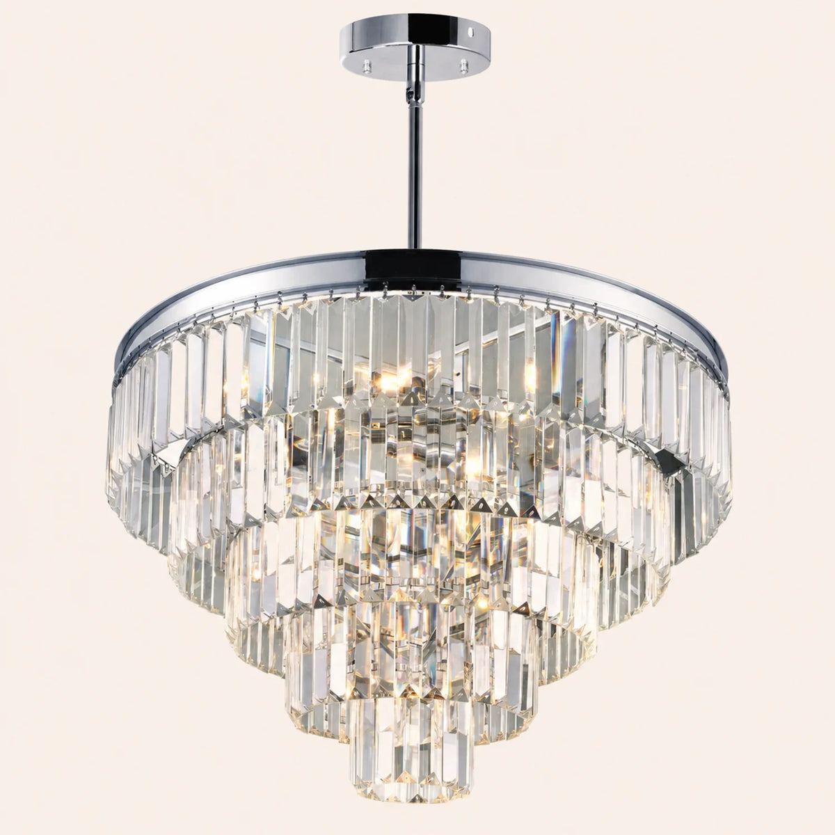 Weiss 12 Light Chrome Down Chandelier