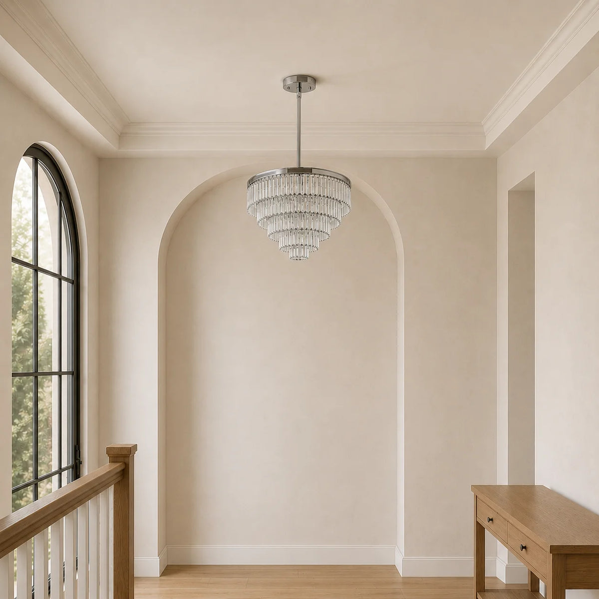 Weiss 15 Light Chrome Down Chandelier