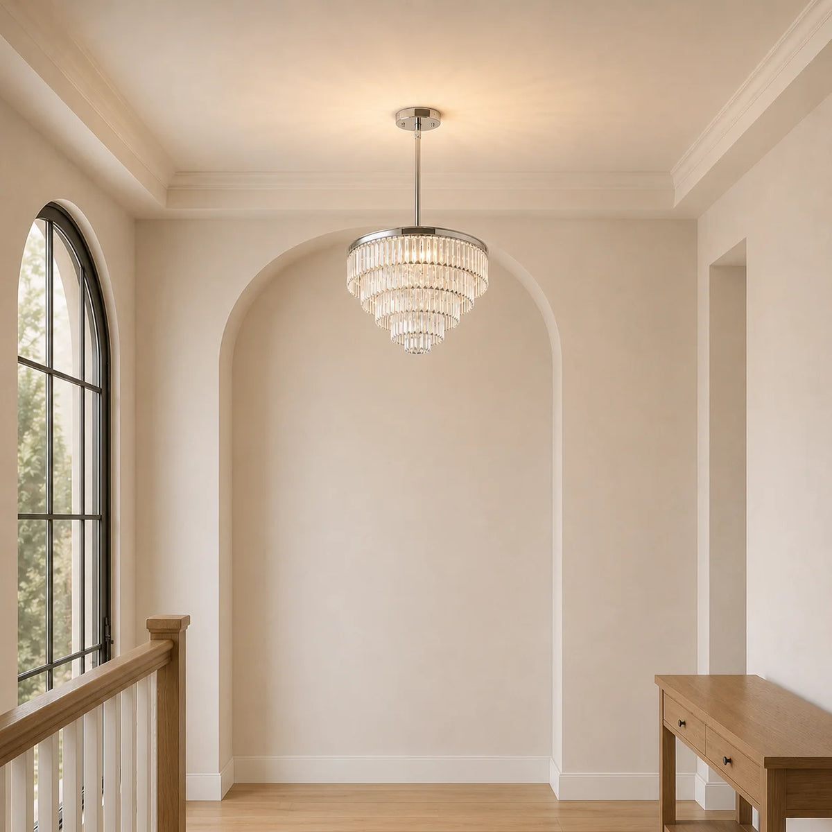 Weiss 15 Light Chrome Down Chandelier
