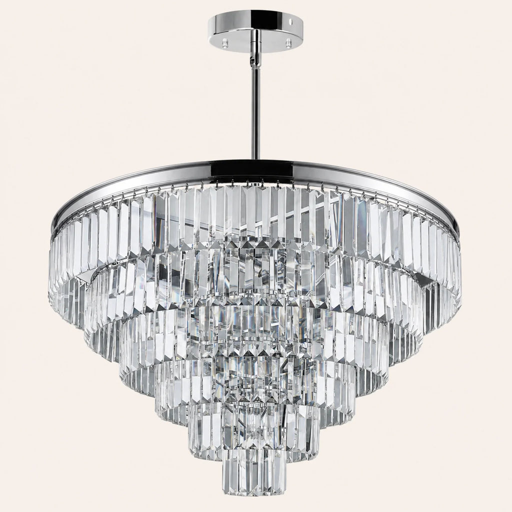 Weiss 15 Light Chrome Down Chandelier