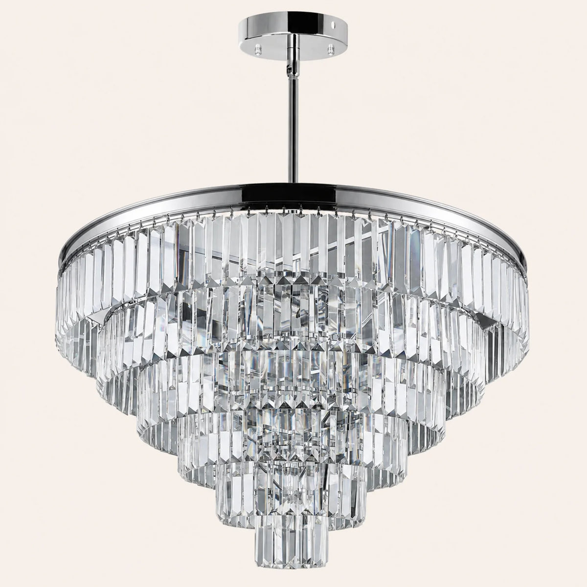 Weiss 15 Light Chrome Down Chandelier