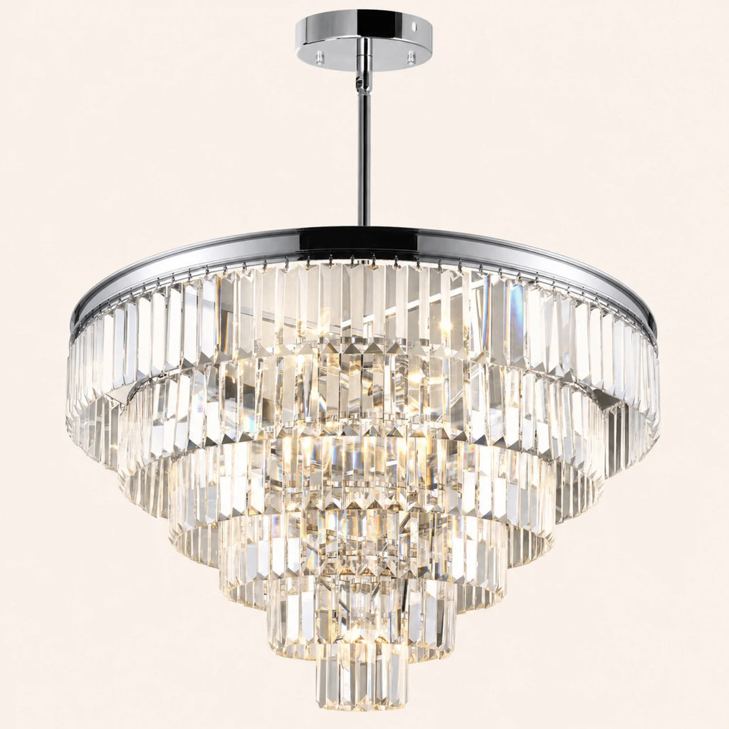 Weiss 15 Light Chrome Down Chandelier