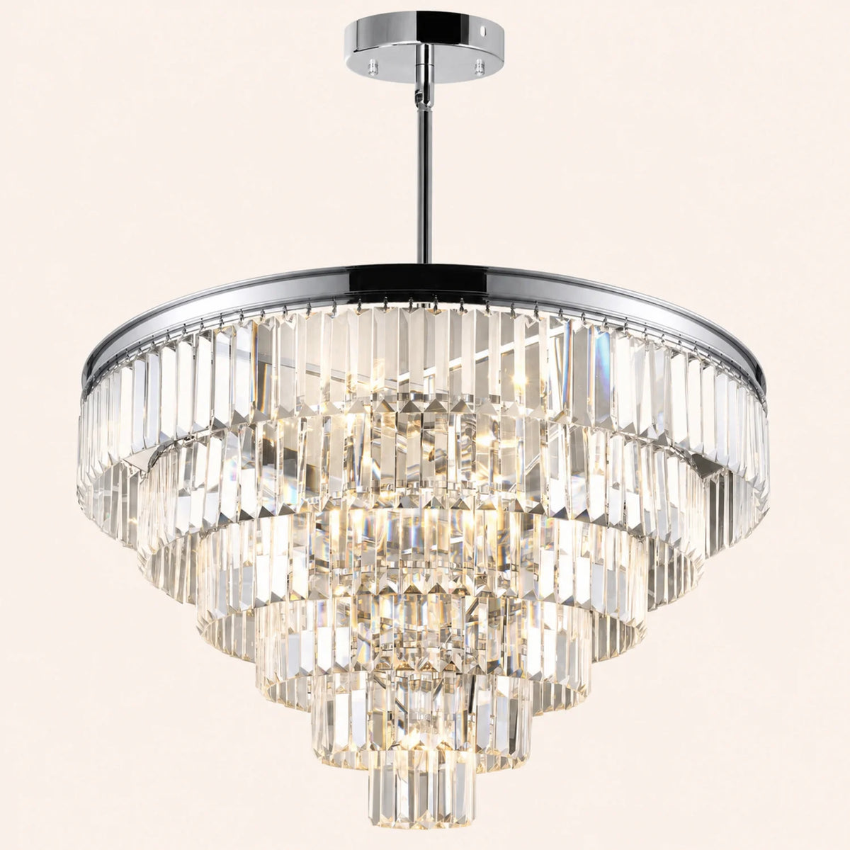Weiss 15 Light Chrome Down Chandelier