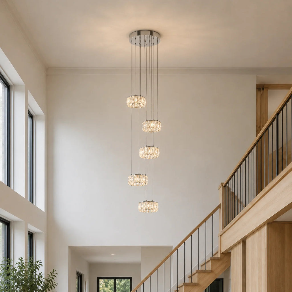 Madeline Integrated LED 6 Ring Chrome Chandelier