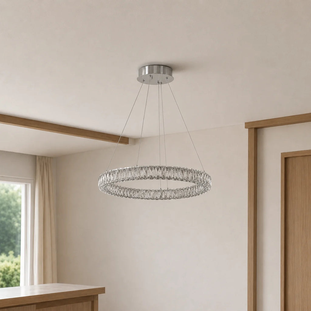 Madeline Integrated LED 32in Chrome Chandelier