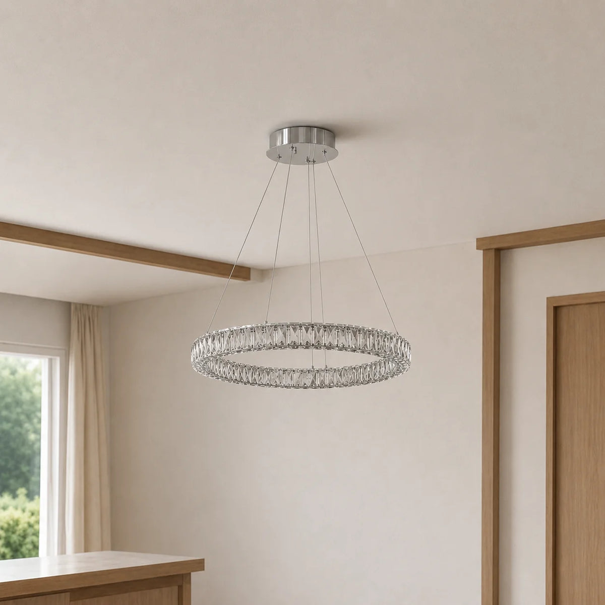 Madeline Integrated LED 32in Chrome Chandelier
