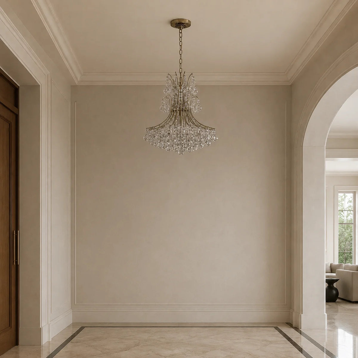Princess 8 Light 20in Gold Down Chandelier