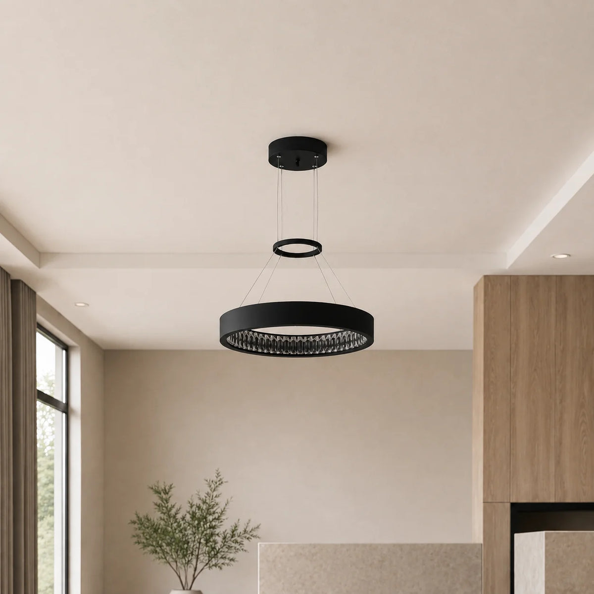 Rosalina Integrated LED 42in Matte Black Chandelier